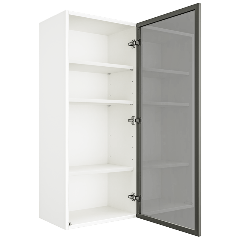 Matte White Wall Cabinet With Glass Door W1842GD