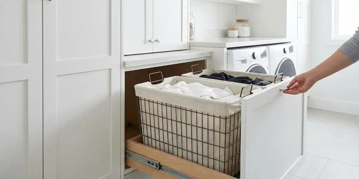 Integrated laundry baskets