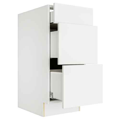Matte White Vanity 3 Drawers Base Cabinet 3VDB15