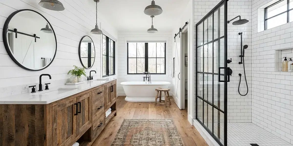 modern farmhouse bathroom retreat