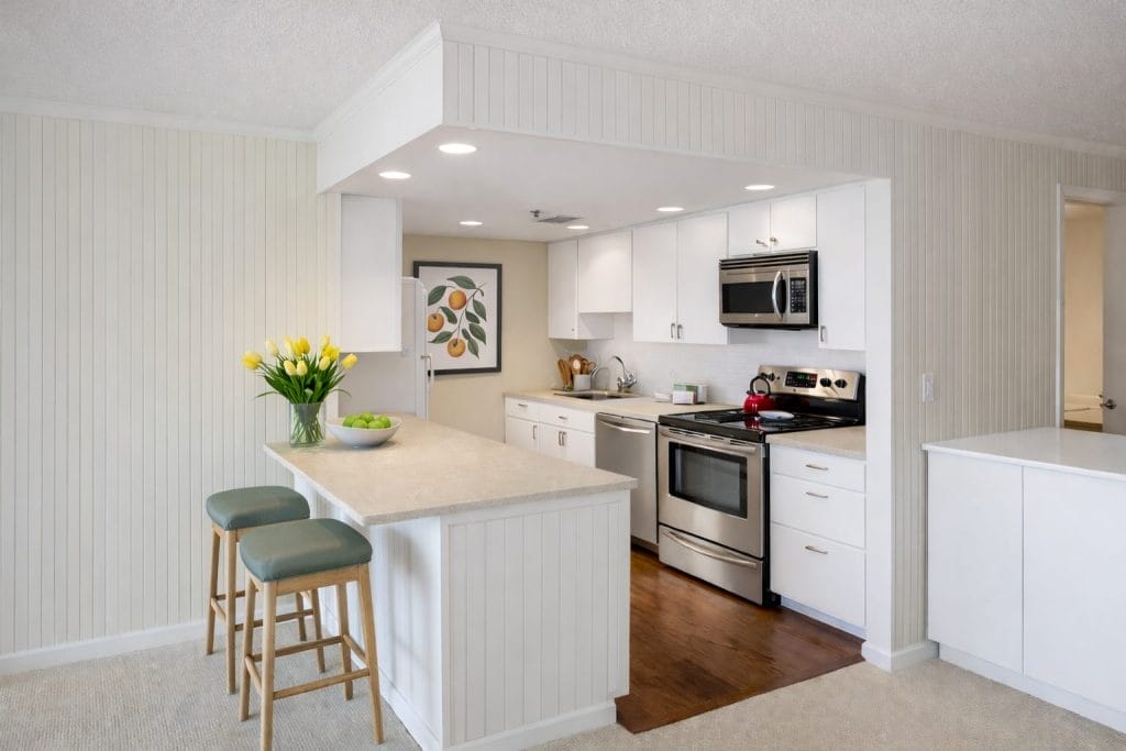 Euro Pristine Matte White Kitchen Cabinets