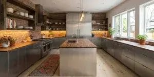 The Mixed Material Kitchen (Wood & Steel)