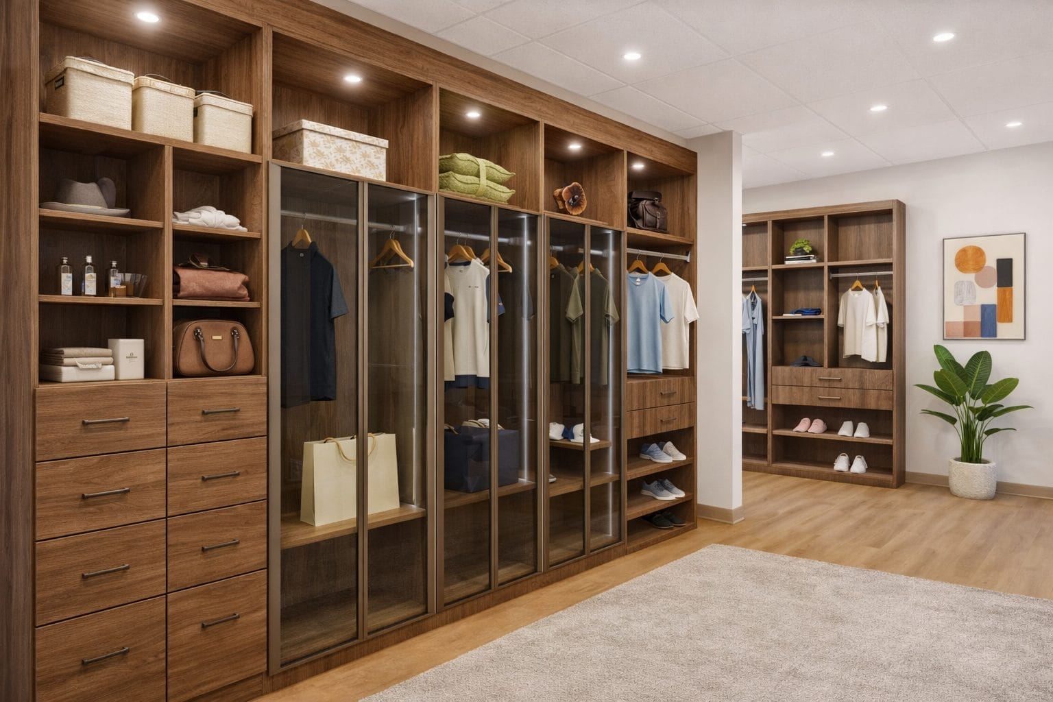 Walnut Color Closets