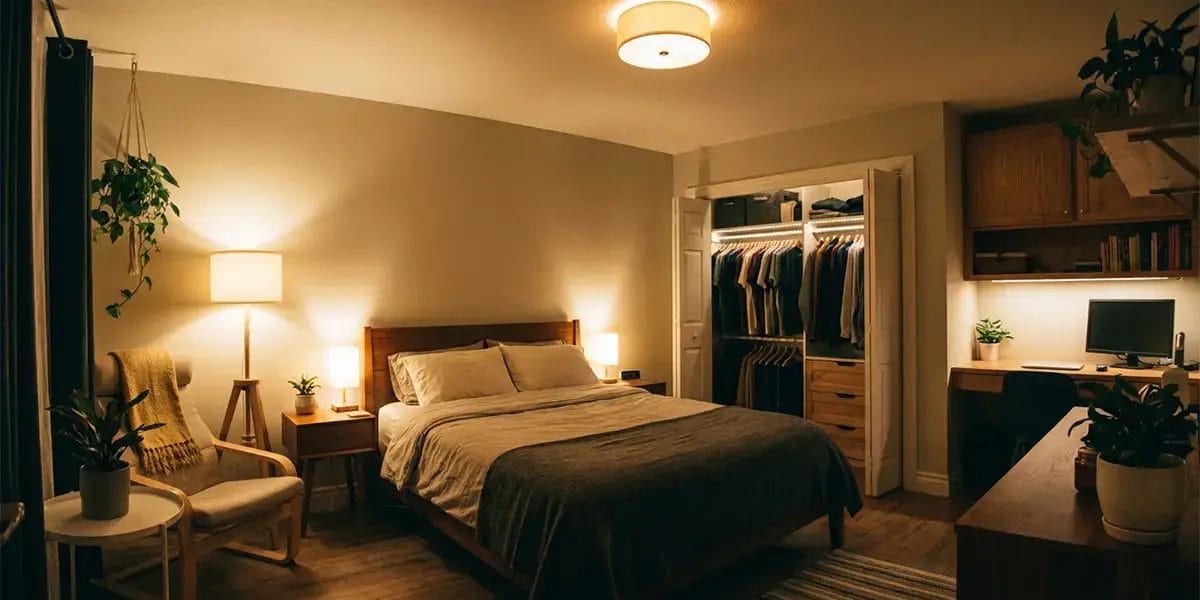 bedroom realistic lighting