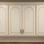 Cream Arched Kitchen Cabinets