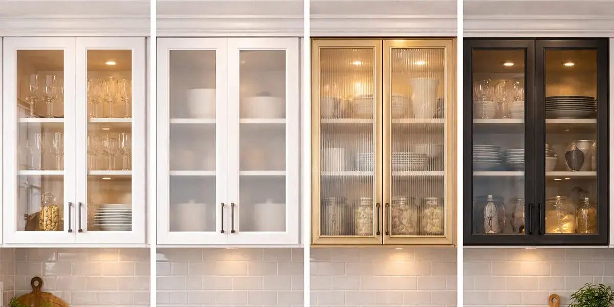 glass cabinet door types comparison