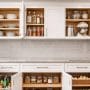 Kitchen Cabinet Storage with Open Doors