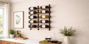 Elegant Wall Mounted Wine Rack in a Luxury Interior