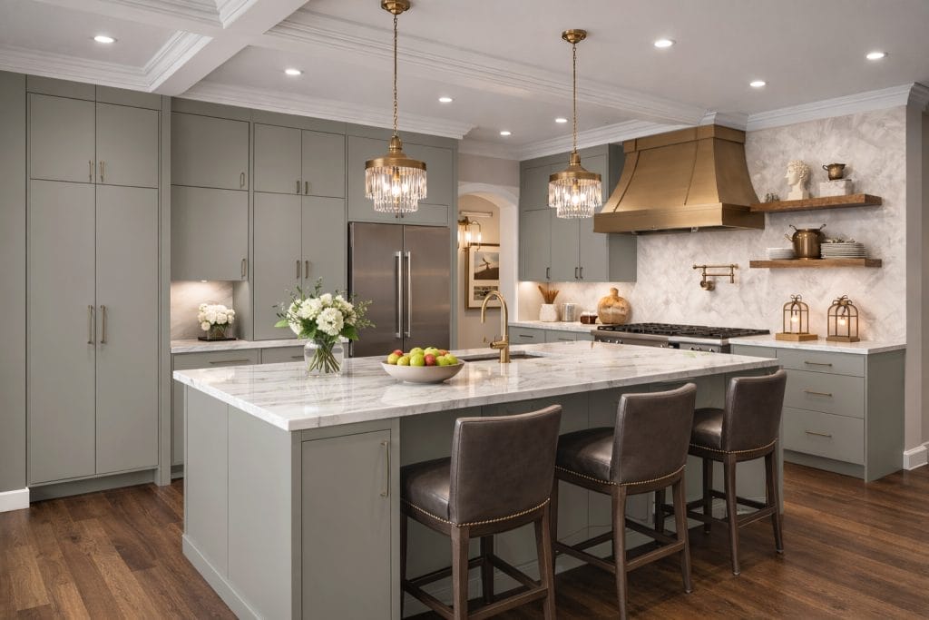 Euro Velour Matte Grey Kitchen Cabinets