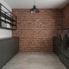 minimalist industrial laundry room