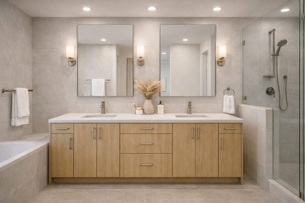 Euro Natural Grain Oak Bathroom Vanities