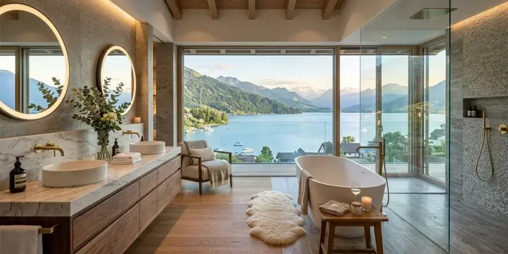 Serene Lakeview Bathroom