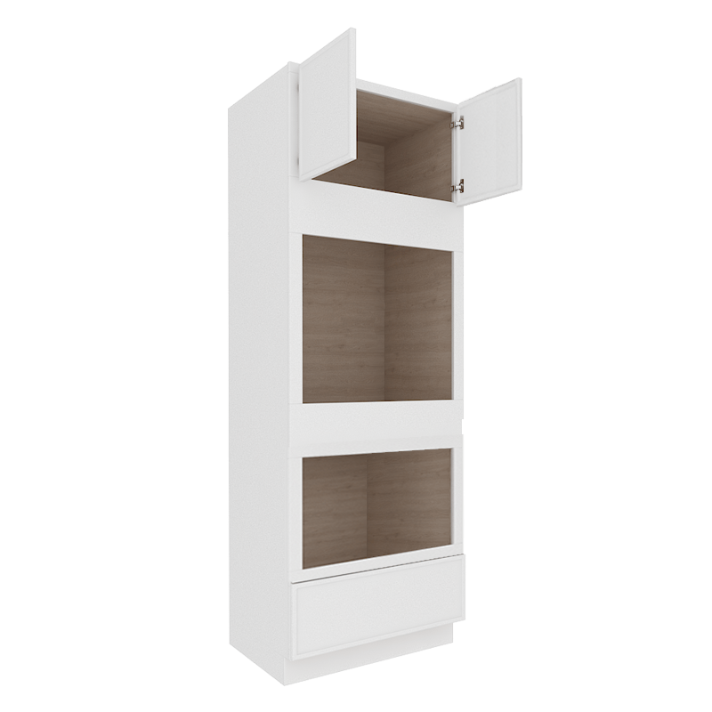 Ethereal White Micro Shaker Tall Oven Cabinet--Two Ovens OC339024